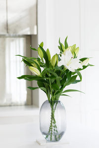 oriental white lilies in a vase