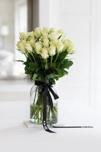 white rose bouquet